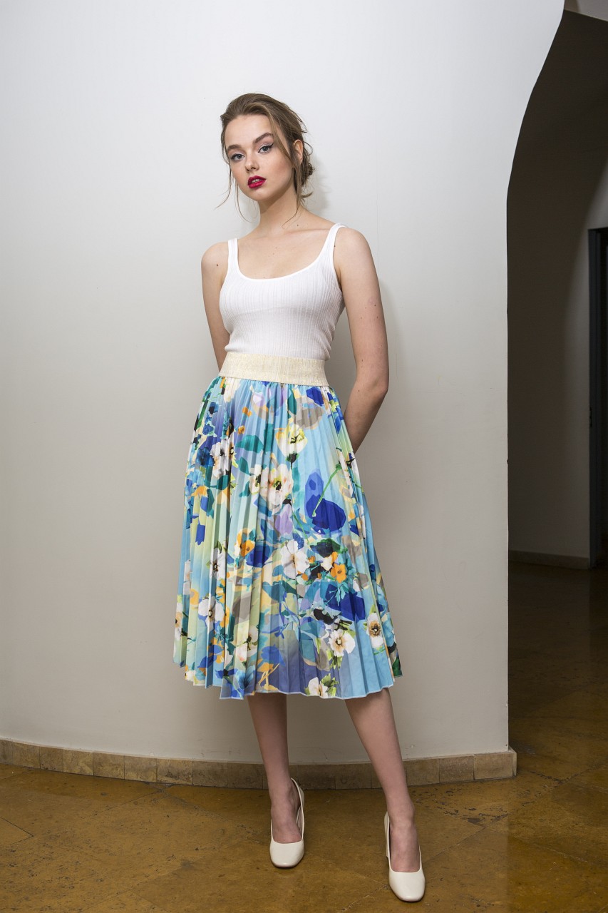 Product preview: Tulle Tutu Skirt Blue Pleated Sateen Skirt